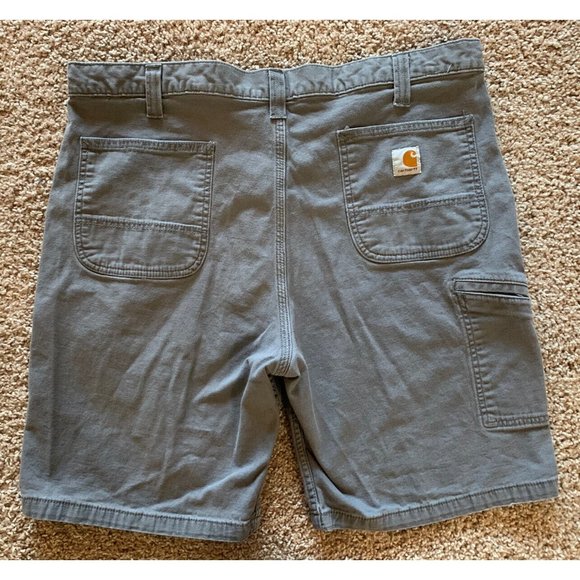 Carhartt Men's 40 Relaxed Fit Grey Canvas Carpenter Shorts 102514-039 EUC - Picture 4 of 11